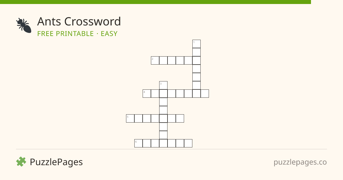 Ants Easy printable crossword preview — free to print from PuzzlePages