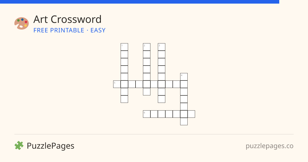 Art Easy printable crossword preview — free to print from PuzzlePages