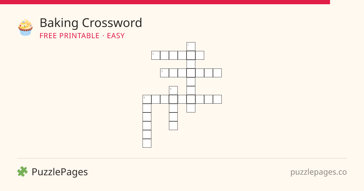 Baking Easy printable crossword preview — free to print from PuzzlePages