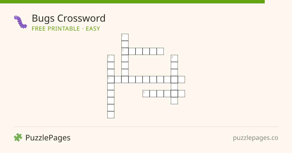 Bugs Easy printable crossword preview — free to print from PuzzlePages