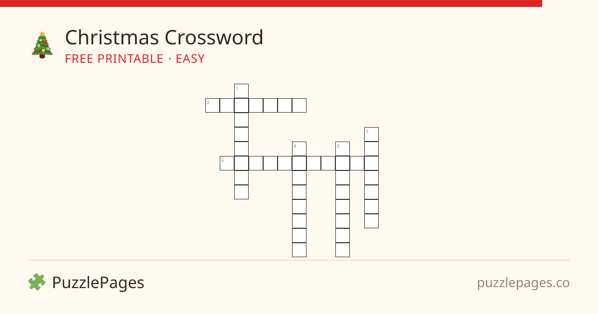 Christmas Easy printable crossword preview — free to print from PuzzlePages