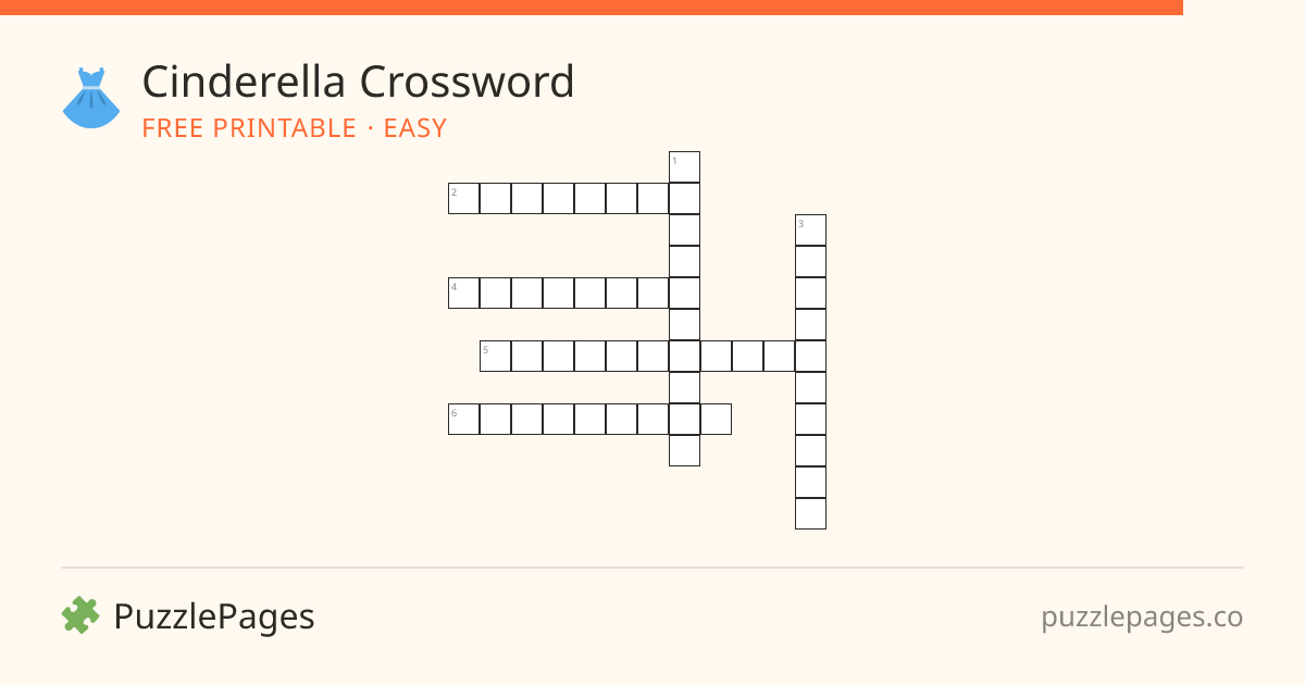 Cinderella Easy printable crossword preview — free to print from PuzzlePages