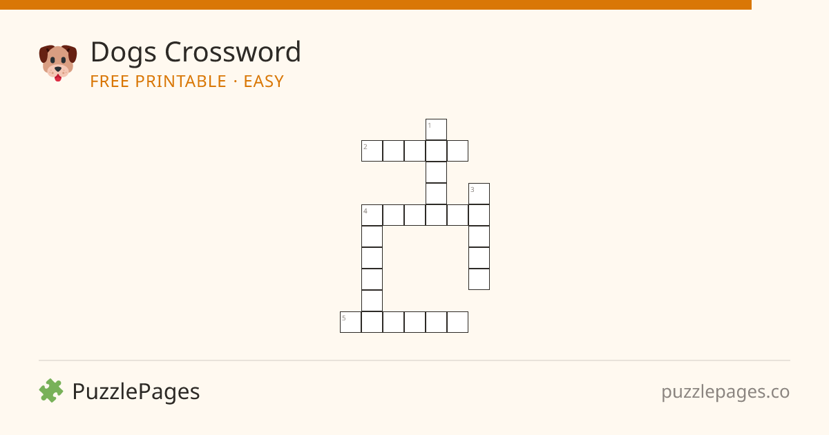 Dogs Easy printable crossword preview — free to print from PuzzlePages
