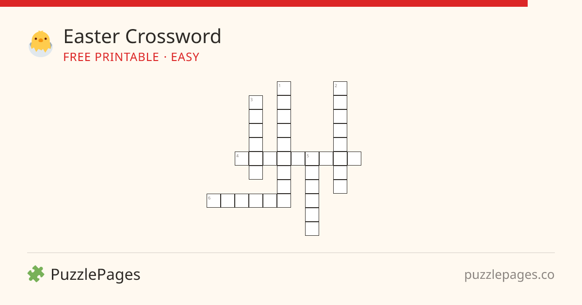 Easter Easy printable crossword preview — free to print from PuzzlePages