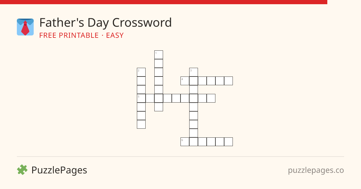 Father's Day Easy printable crossword preview — free to print from PuzzlePages
