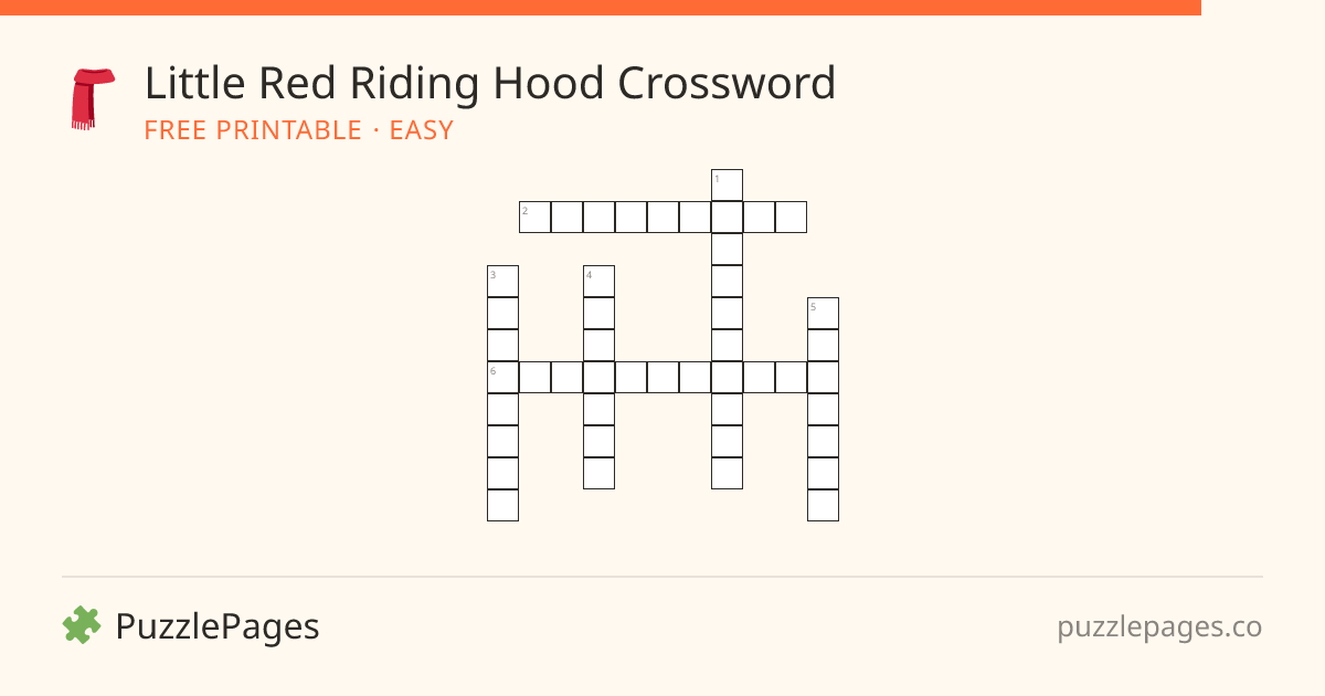 Little Red Riding Hood Easy printable crossword preview — free to print from PuzzlePages