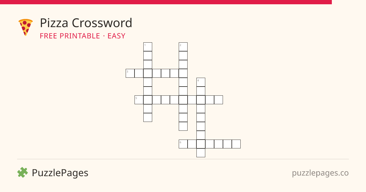 Pizza Easy printable crossword preview — free to print from PuzzlePages