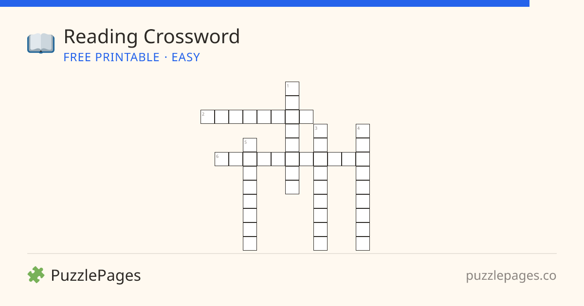 Reading Easy printable crossword preview — free to print from PuzzlePages