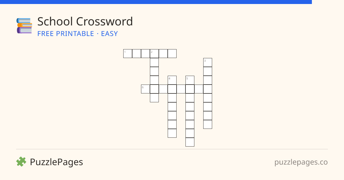 School Easy printable crossword preview — free to print from PuzzlePages