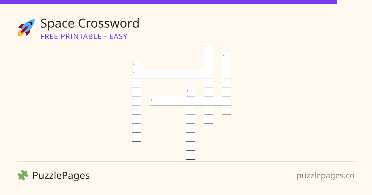 Space Easy printable crossword preview — free to print from PuzzlePages
