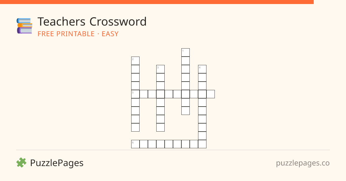 Teachers Easy printable crossword preview — free to print from PuzzlePages