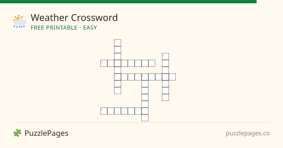 Weather Easy printable crossword preview — free to print from PuzzlePages