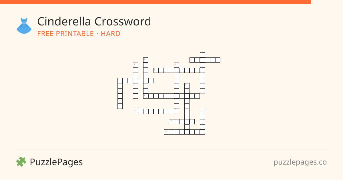 Cinderella Hard printable crossword preview — free to print from PuzzlePages