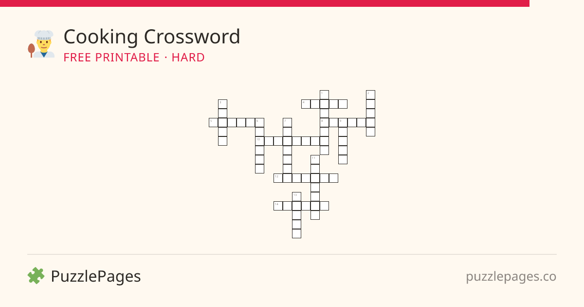 Cooking Hard printable crossword preview — free to print from PuzzlePages