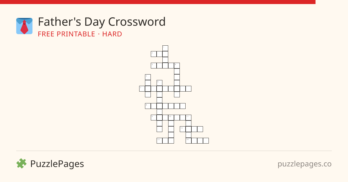 Father's Day Hard printable crossword preview — free to print from PuzzlePages