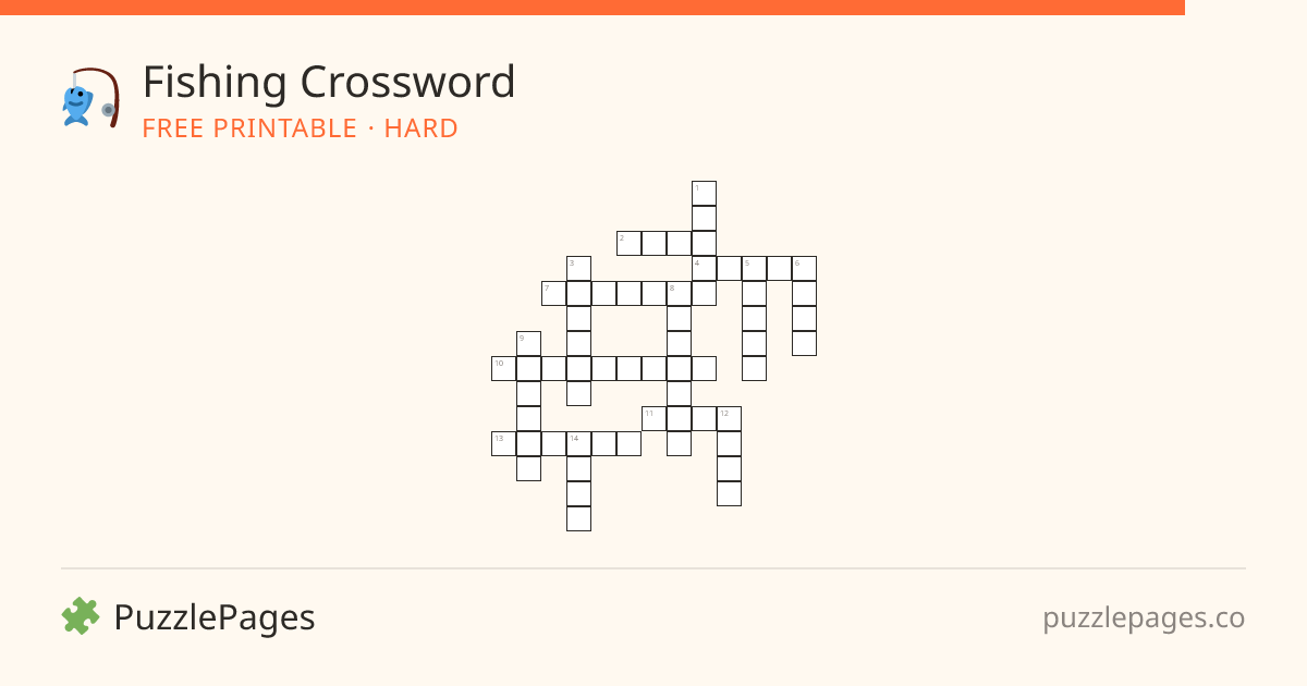 Fishing Hard printable crossword preview — free to print from PuzzlePages