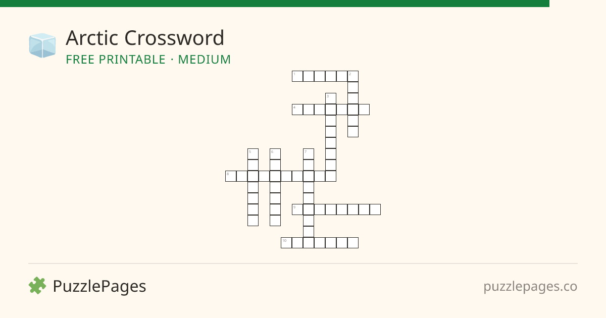 Arctic Medium printable crossword preview — free to print from PuzzlePages