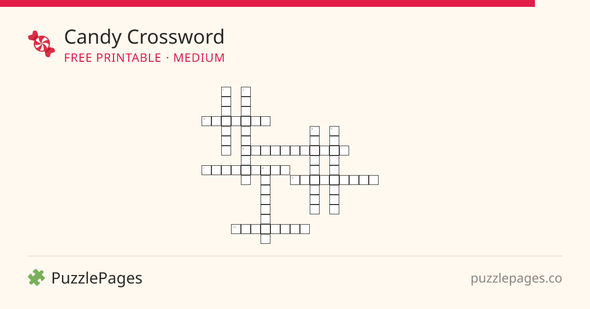 Candy Medium printable crossword preview — free to print from PuzzlePages