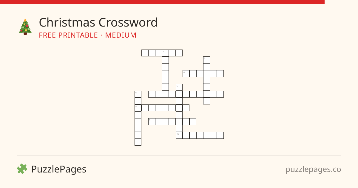 Christmas Medium printable crossword preview — free to print from PuzzlePages