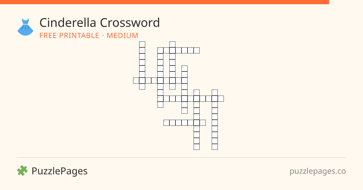 Cinderella Medium printable crossword preview — free to print from PuzzlePages