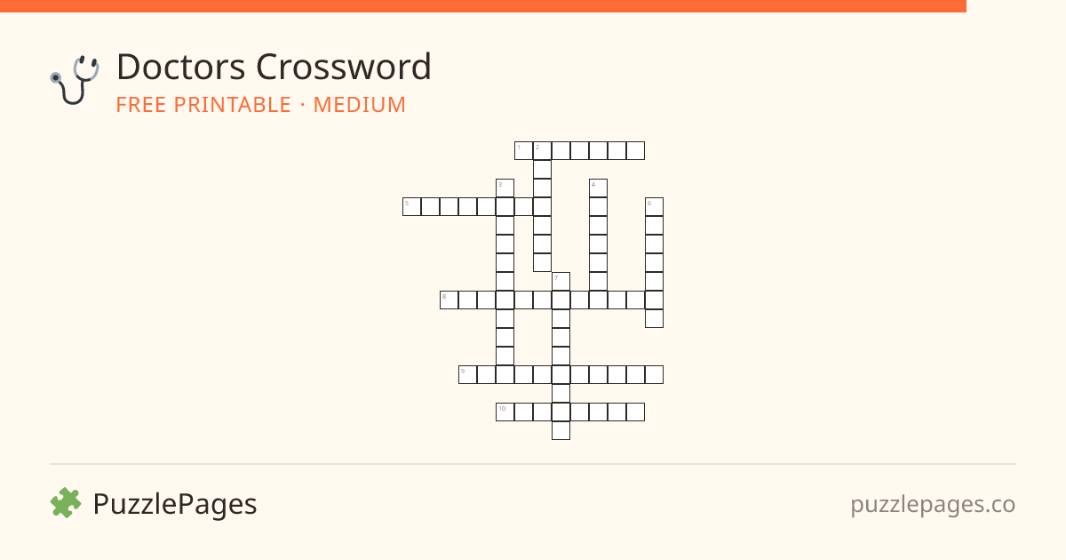 Doctors Medium printable crossword preview — free to print from PuzzlePages