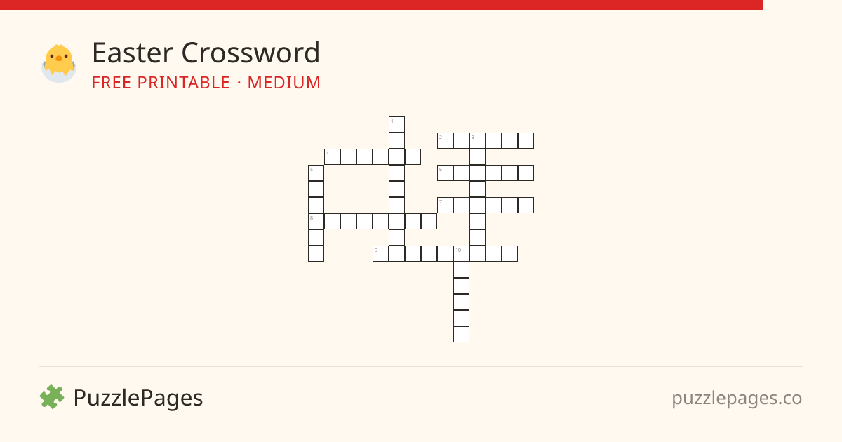 Easter Medium printable crossword preview — free to print from PuzzlePages