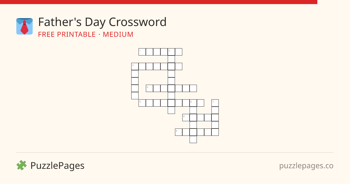 Father's Day Medium printable crossword preview — free to print from PuzzlePages