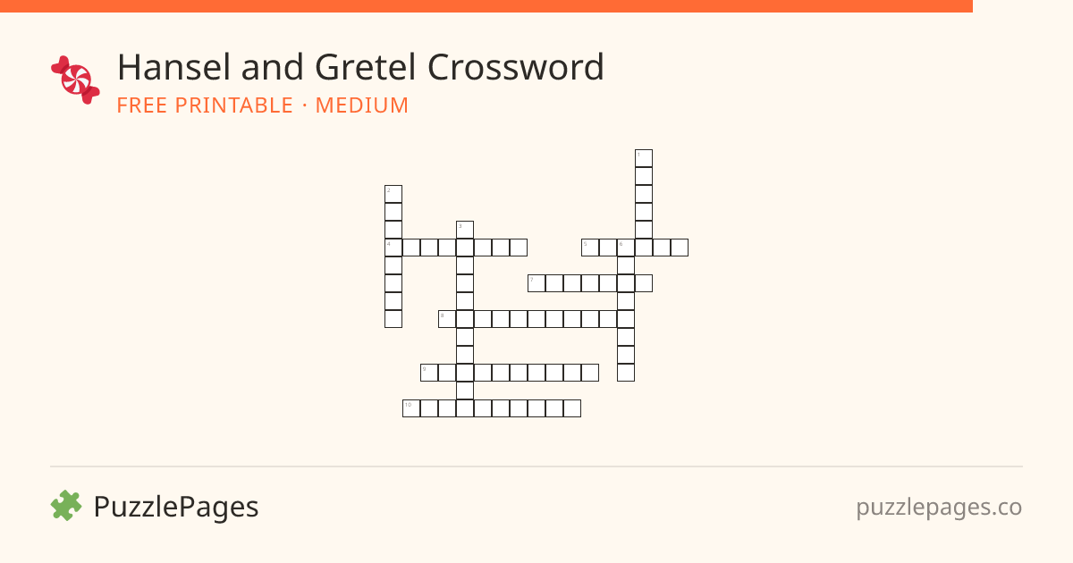 Hansel and Gretel Medium printable crossword preview — free to print from PuzzlePages