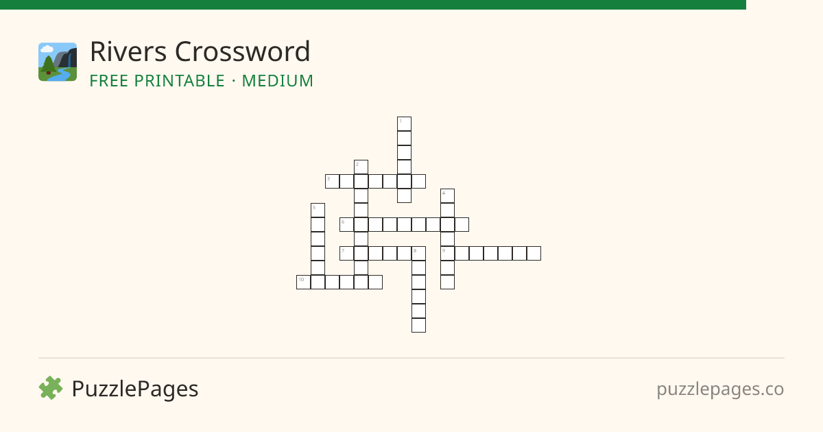 Rivers Medium printable crossword preview — free to print from PuzzlePages