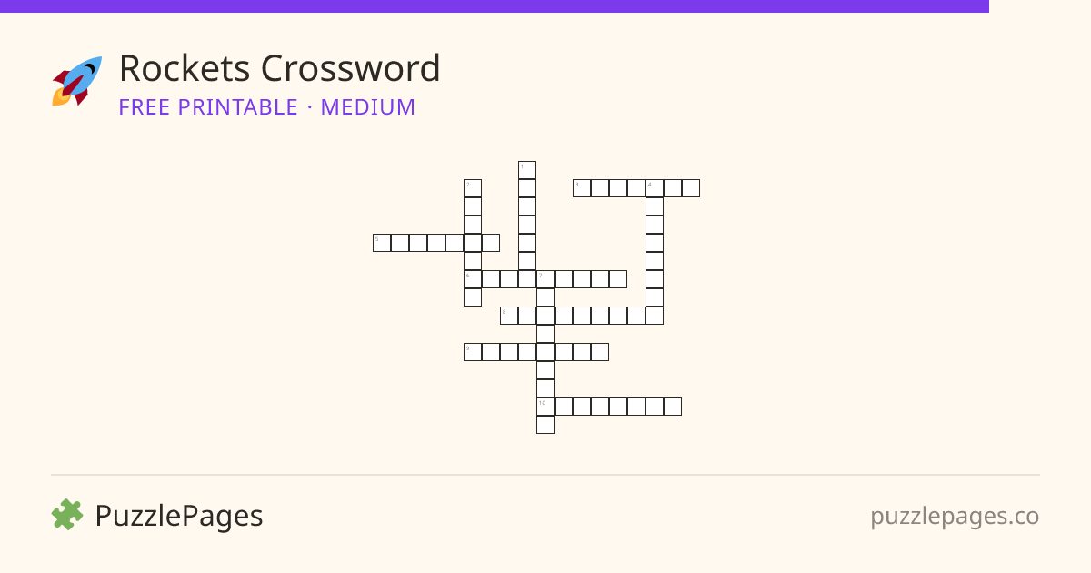 Rockets Medium printable crossword preview — free to print from PuzzlePages