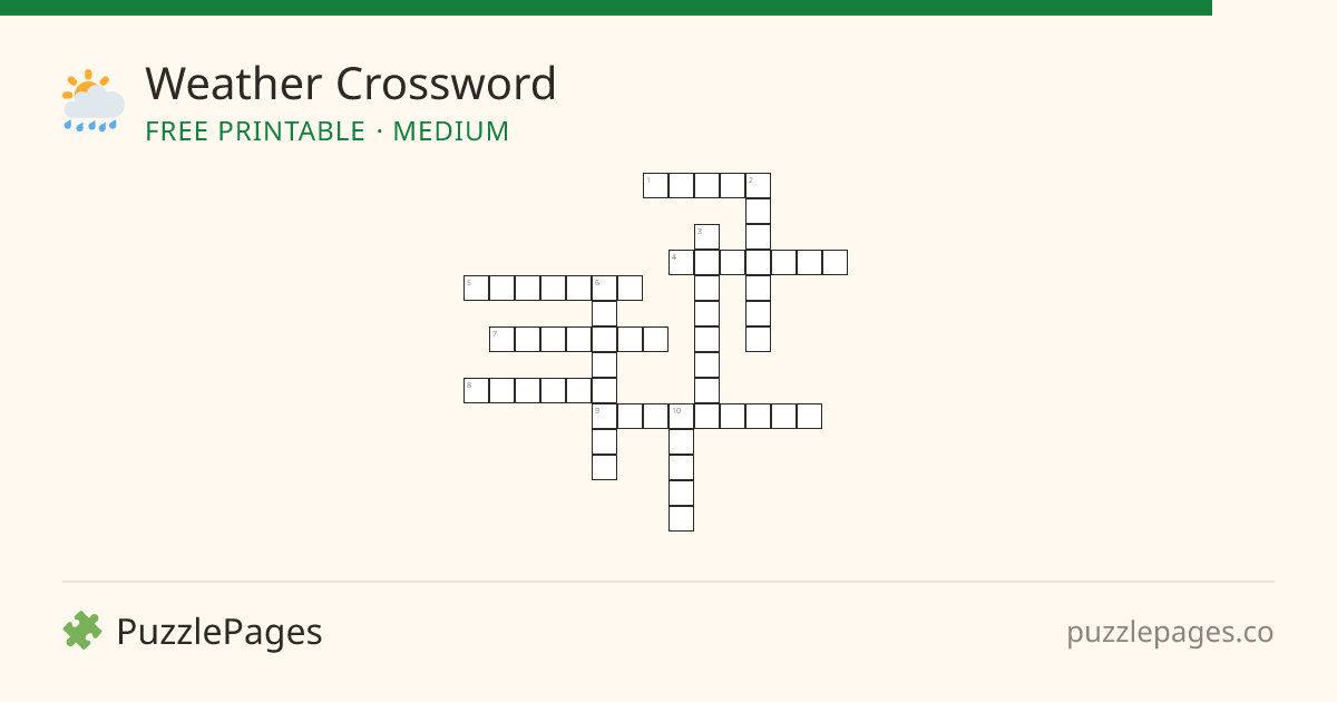 Weather Medium printable crossword preview — free to print from PuzzlePages